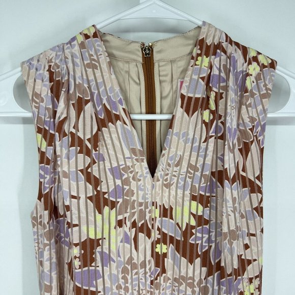 Kate Spade Dress Floral Print Exotic Bloom Burnout V Neck Sleeveless Midi - Picture 4 of 12